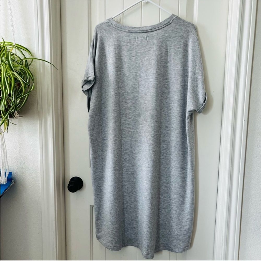Lou & Grey Heather Gray Signaturesoft T-shirt Pocket Dress Soft Comfy - Picture 4 of 6